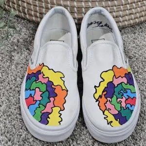 Vans Hand Painted Slip-ons Women’s Size 6.5 / Men's Size 5