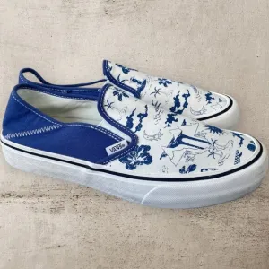 Vans Hula Girl Print Slip On Palm Blue Hawaiin Beach Ultracush‎ Blue Mens Size 9