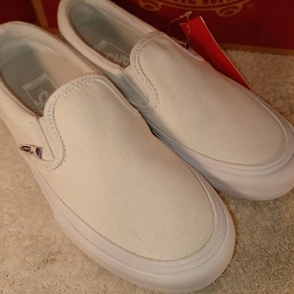 Vans Men's 4.5/Women's 6 Slip-On Pro White Canvas