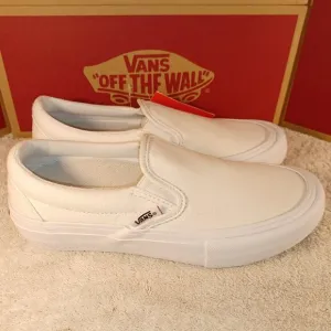 Vans Men's 4.5/Women's 6 Slip-On Pro White Canvas