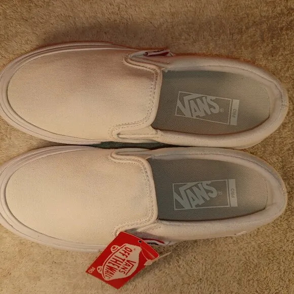 Vans Men's 4.5/Women's 6 Slip-On Pro White Canvas