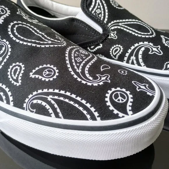 Vans Men's Classic Slip-On Peace Paisley Canvas Sneaker in Nice Looking