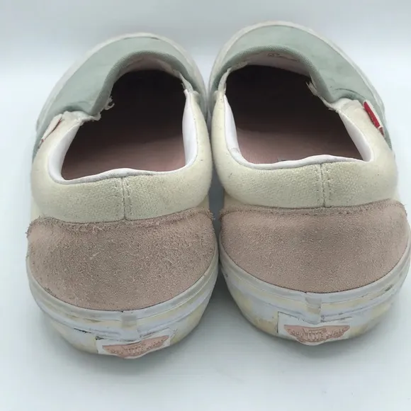 Vans men’s slip-on Pro Washout blue antique white canvas and suede sneakers