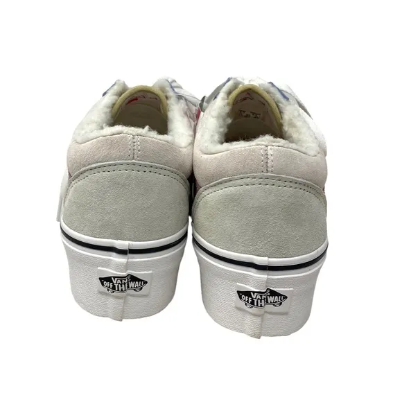 VANS Old Skool Platform For Women Sherpa Suede Multi Low Top Shoes VN0A7Q5MMUL