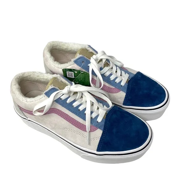 VANS Old Skool Platform For Women Sherpa Suede Multi Low Top Shoes VN0A7Q5MMUL