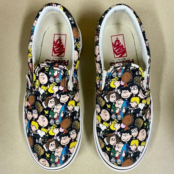 Vans Peanuts Classic Sneakers Boys 1 Girls The Gang Slip-Ons Skate Shoes Snoopy