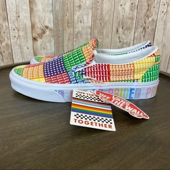 Vans Pride Classic Slip On LGBTQ Canvas Sneaker Size 9 Men
