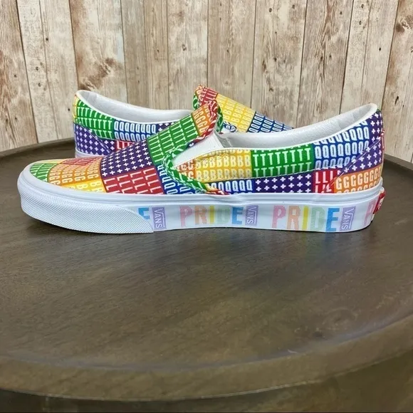 Vans Pride Classic Slip On LGBTQ Canvas Sneaker Size 9 Men