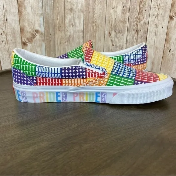 Vans Pride Classic Slip On LGBTQ Canvas Sneaker Size 9 Men