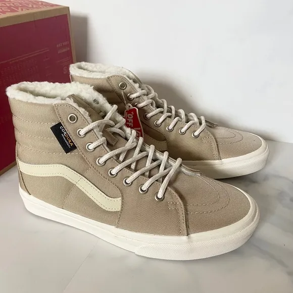 Vans Sk8-Hi Cordura Sherpa Walnut Vn0a4bvt1nu Women 9.5