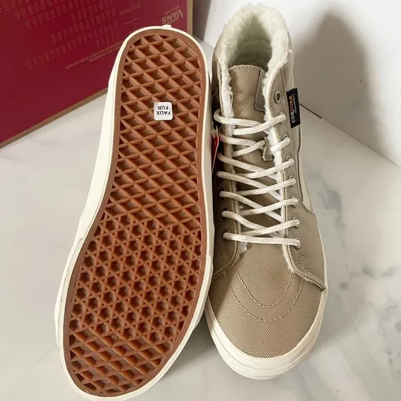 Vans Sk8-Hi Cordura Sherpa Walnut Vn0a4bvt1nu Women 9.5