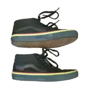 Vans Skate Grosso Mid Rasta Black Suede Canvas Shoe Mens 7.5 Red Yellow Green