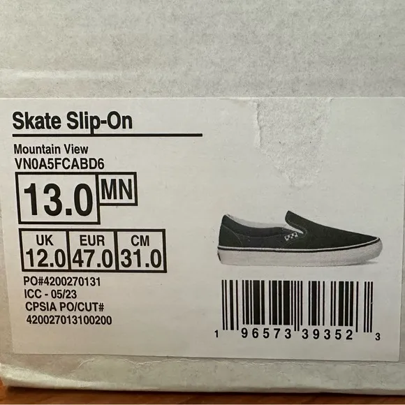 Vans Skate Slip-On “Mountain View”- SZ13
