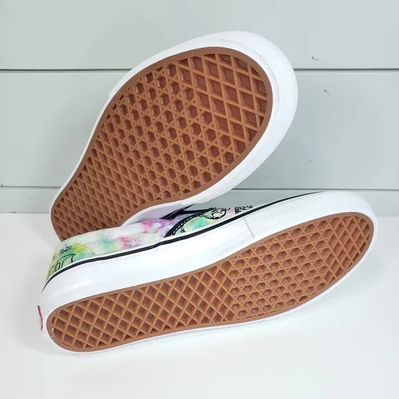Vans Skate Slip-on Shroom Doom Skeleton Multicolor Canvas Sneakers Men's 8