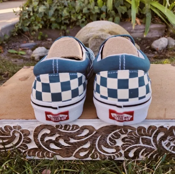 VANS Slip-On Checkerboard Blue Coral &amp; True White