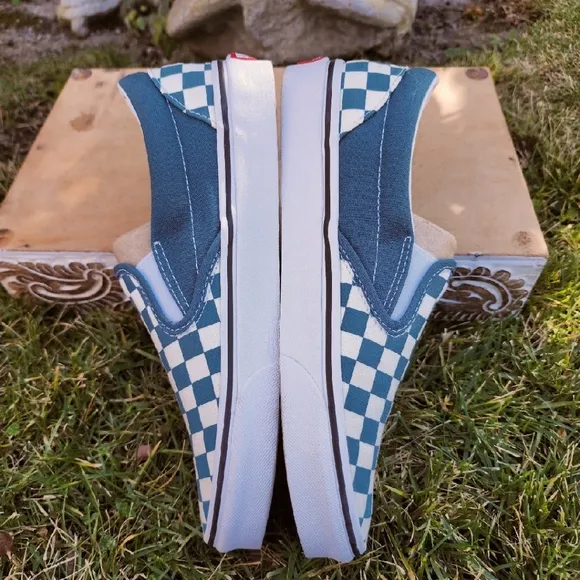 VANS Slip-On Checkerboard Blue Coral &amp; True White
