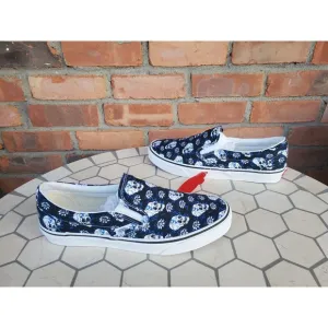 Vans Slip On Flash Skulls Black Blue Flame White  Size US 10 Men New