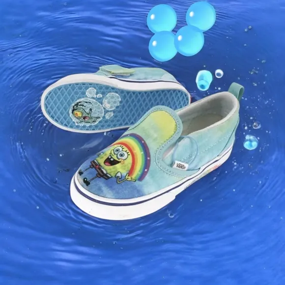 VANS /SPONGE BOB COLAB &quot; IMAGINATION&quot; SLIP ON YOUTH SNEAKERS