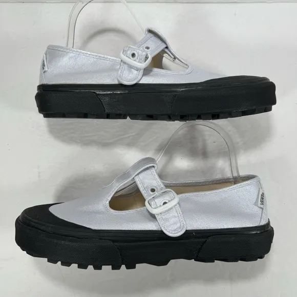 Vans Style 93 Coated Canvas True White Mary Jane Sneakers Women Size 8.5
