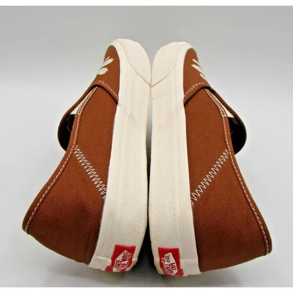 Vans VR30 Cush Tan Floral Daisy Slip On Shoes Size 8.5M-10W EVA Comfort Skater