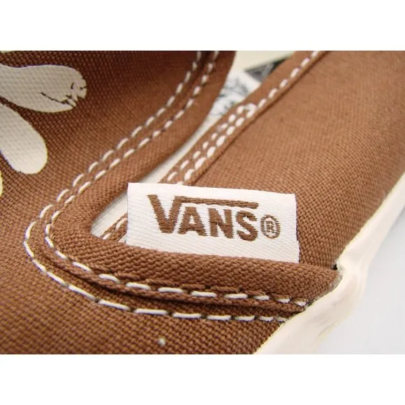 Vans VR30 Cush Tan Floral Daisy Slip On Shoes Size 8.5M-10W EVA Comfort Skater