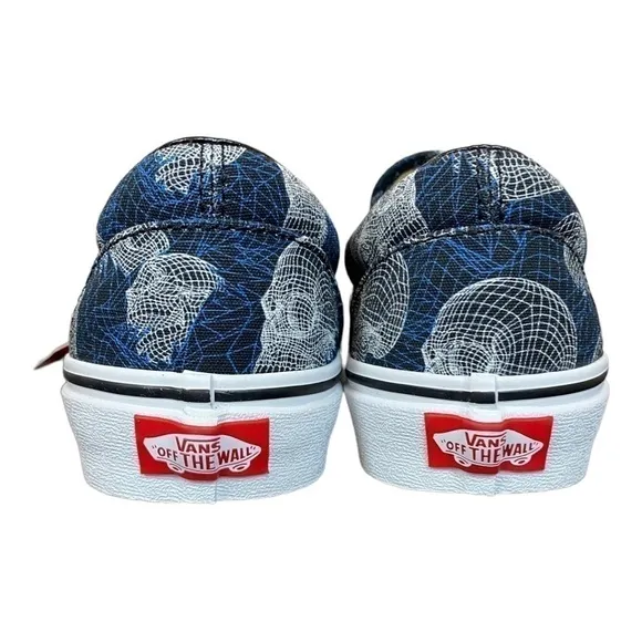 Vans Wireframe Skulls Classic Slip On Sneaker Size 6.5 Women
