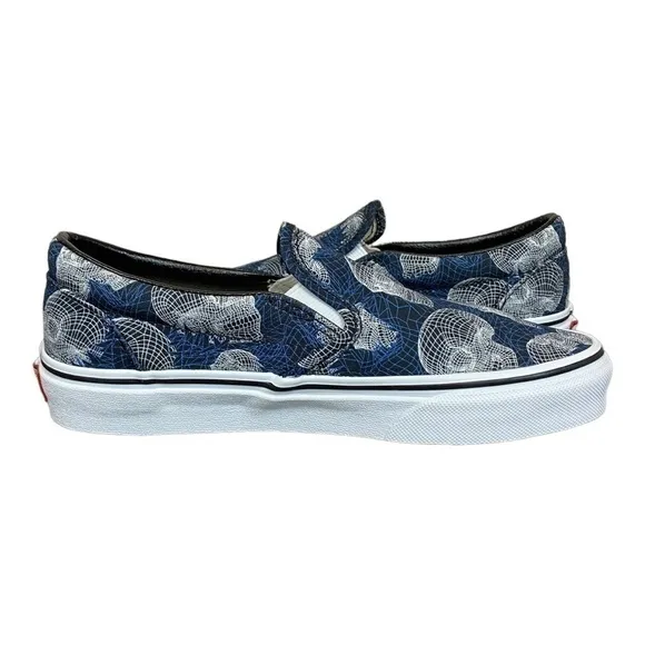 Vans Wireframe Skulls Classic Slip On Sneaker Size 6.5 Women