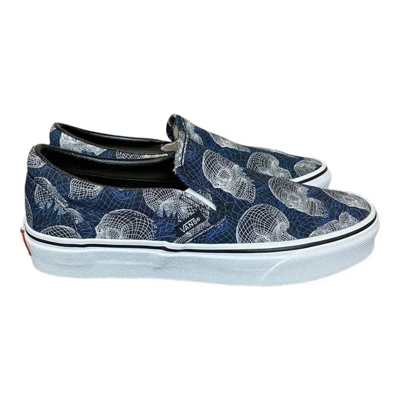 Vans Wireframe Skulls Classic Slip On Sneaker Size 6.5 Women