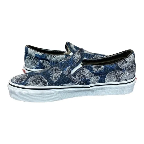 Vans Wireframe Skulls Classic Slip On Sneaker Size 6.5 Women