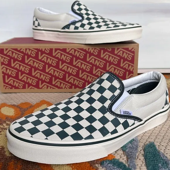 Vans WMNS Classic Slip-OnCheckerboard Green/True White VN000BVZBGNSneakers