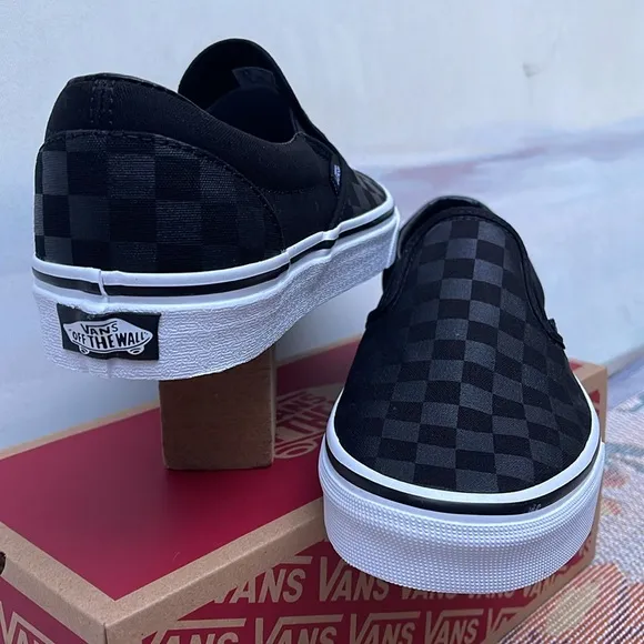 Vans WMNS Classic Slip-On(Checkerboard)Black/BlackVN000EYE276Sneakers