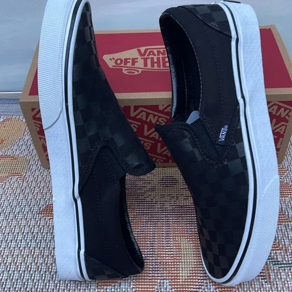 Vans WMNS Classic Slip-On(Checkerboard)Black/BlackVN000EYE276Sneakers