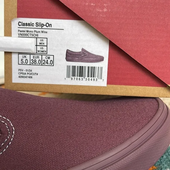 Vans WMNS Classic Slip-OnPastel Mono Plum WineVN000CT5CHISneakers