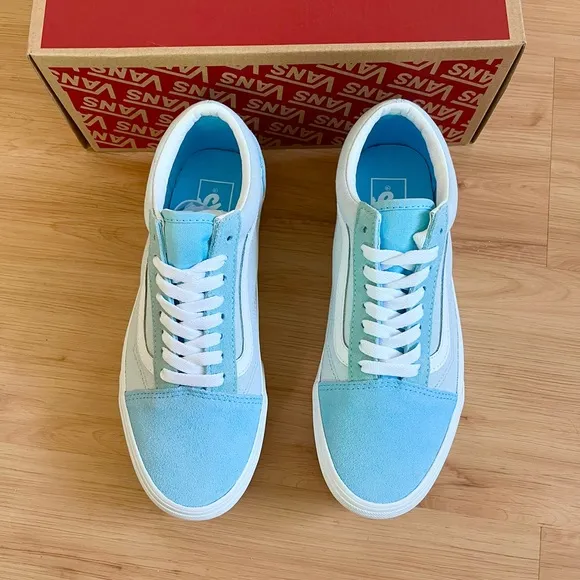 Vans -Women Old Skool Stackform Shoes, Color Suede/Canvas BlockBlue Size 8.0 US