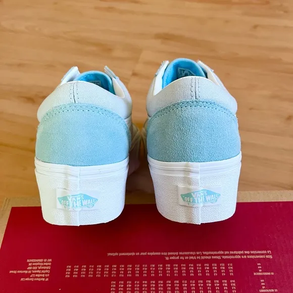 Vans -Women Old Skool Stackform Shoes, Color Suede/Canvas BlockBlue Size 8.0 US