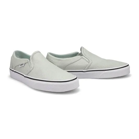 Vans Women's Asher Slip-On Sneaker - Pale Aqua, Size 7