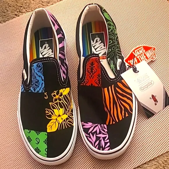 Vans Womens Classic Crayola Slip-On Canvas Skate Sneaker NWT
