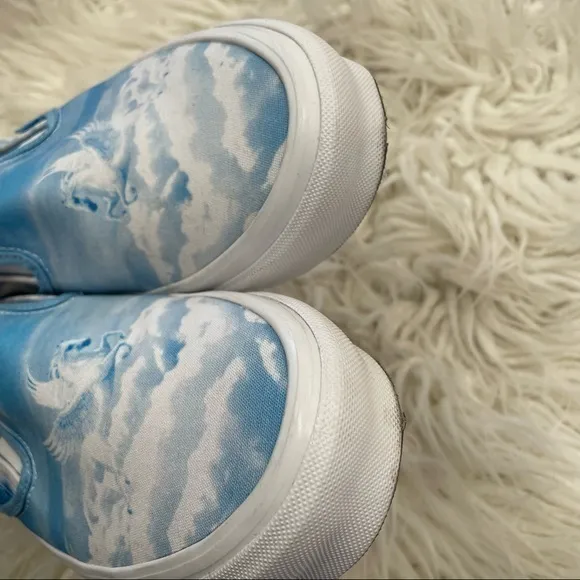 Vans x KXTH blue unicorn canvas slip on sneakers M 9‎ L 10.5