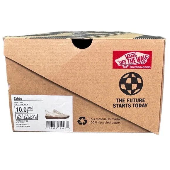 VANS Zahba Light Khaki Size 10 VN0007QQLKK Very Good Condition
