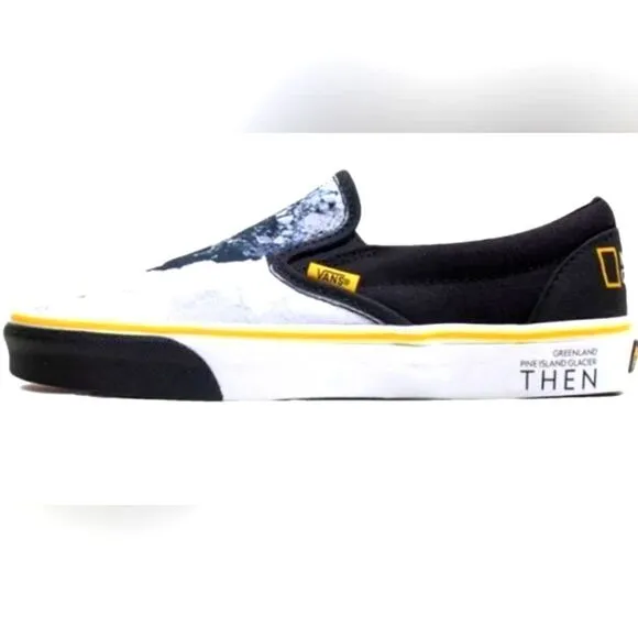 Vans National Geographic x Classic Slip-On 'Then Now Glacier,Mens sz 5.5/7Wms.