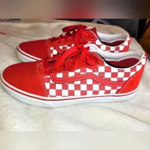 Van's Slip-on Shoe, Youth sz 6, Red &amp; White Checkerboard