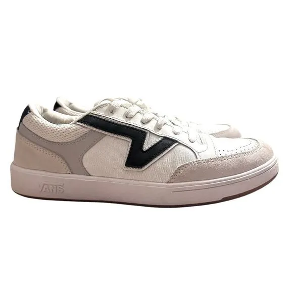 Vans Women 10.5 Men 9 Lowland ComfyCush White Black Sneakers Skater Shoes 721356