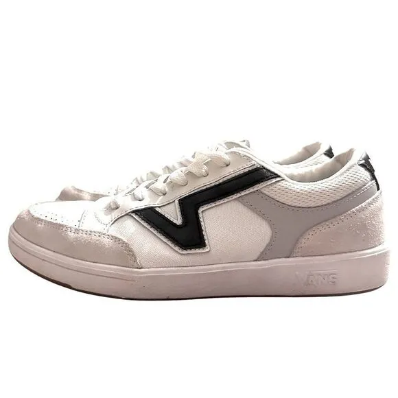 Vans Women 10.5 Men 9 Lowland ComfyCush White Black Sneakers Skater Shoes 721356