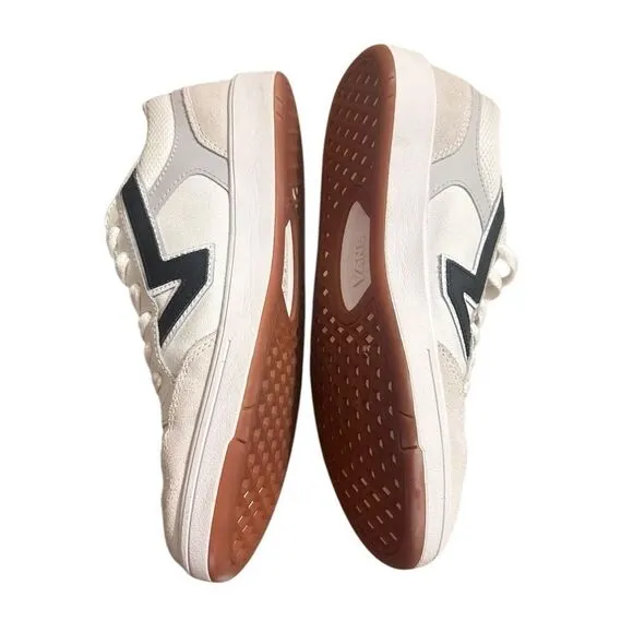 Vans Women 10.5 Men 9 Lowland ComfyCush White Black Sneakers Skater Shoes 721356