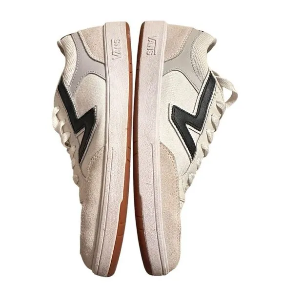 Vans Women 10.5 Men 9 Lowland ComfyCush White Black Sneakers Skater Shoes 721356