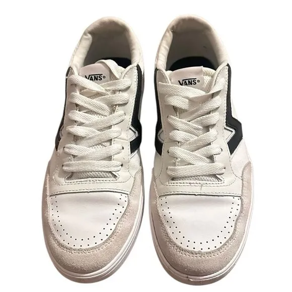 Vans Women 10.5 Men 9 Lowland ComfyCush White Black Sneakers Skater Shoes 721356