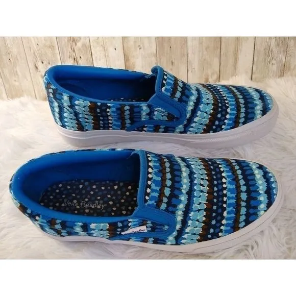 VERA BRADLEY Canvas Slip Ons/Sneakers Size 7.5