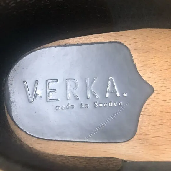 Verka Clogs Swedish Comfort Clogs Low Heel Leather Shoes