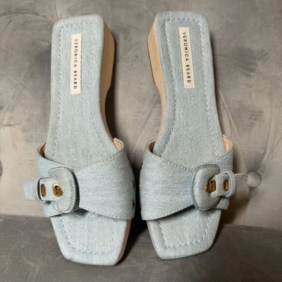 VERONICA BEARD Davina Denim Clog Slide‎ Sandal Size  NEW WITH TAG 7