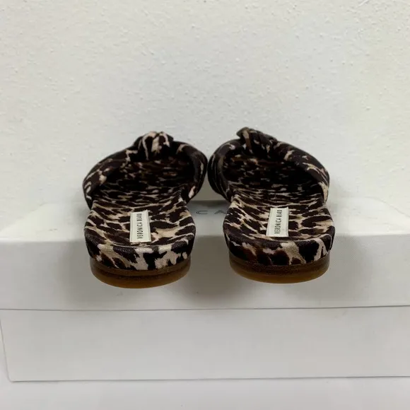 Veronica Beard Etra Knotted Leopard Print Sandals